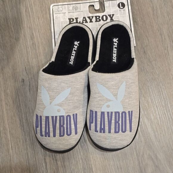 PLAYBOY Bunny Logo Memory Foam Indoor/Outdoor Slippers - Picture 4 of 6